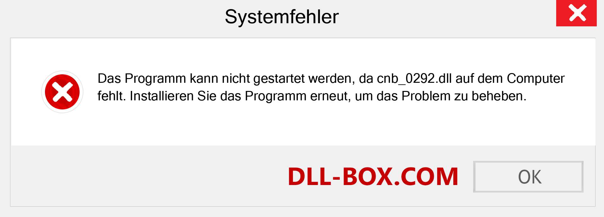 cnb_0292.dll-Datei fehlt?. Download für Windows 7, 8, 10 - Fix cnb_0292 dll Missing Error unter Windows, Fotos, Bildern