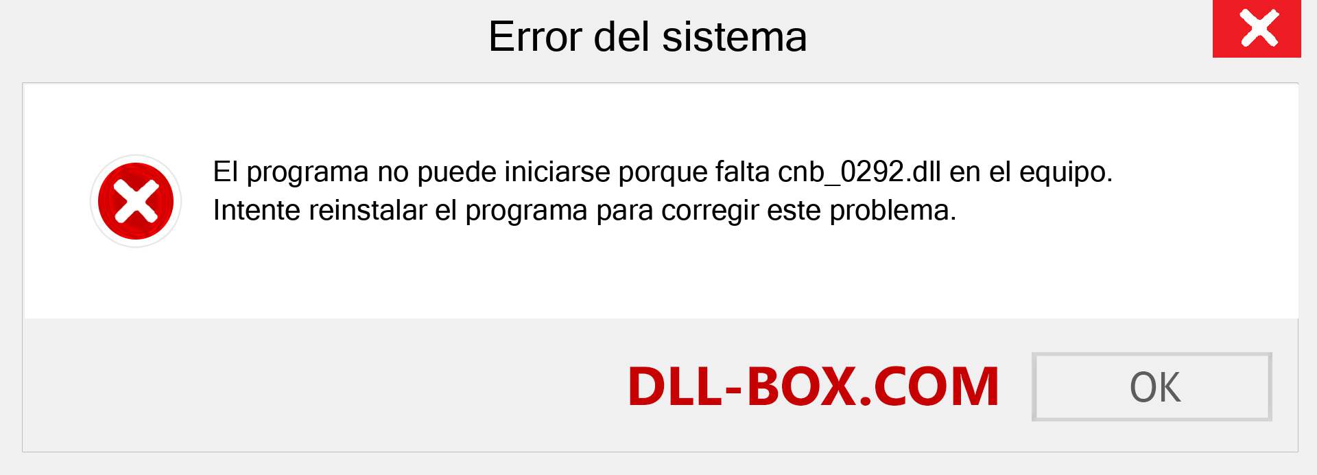 ¿Falta el archivo cnb_0292.dll ?. Descargar para Windows 7, 8, 10 - Corregir cnb_0292 dll Missing Error en Windows, fotos, imágenes